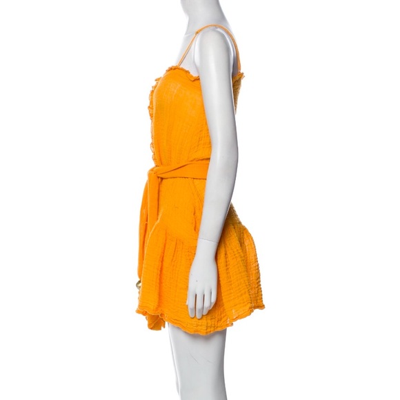 Lisa Marie Fernandez Orange Linen A-Line Mini Dress SZ S - Picture 2 of 3